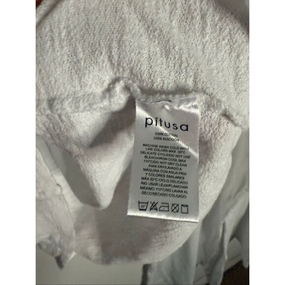 Pitusa Set Slub Knit Wide Leg Pants and Top Women’s Size Medium - Picture 4 of 8